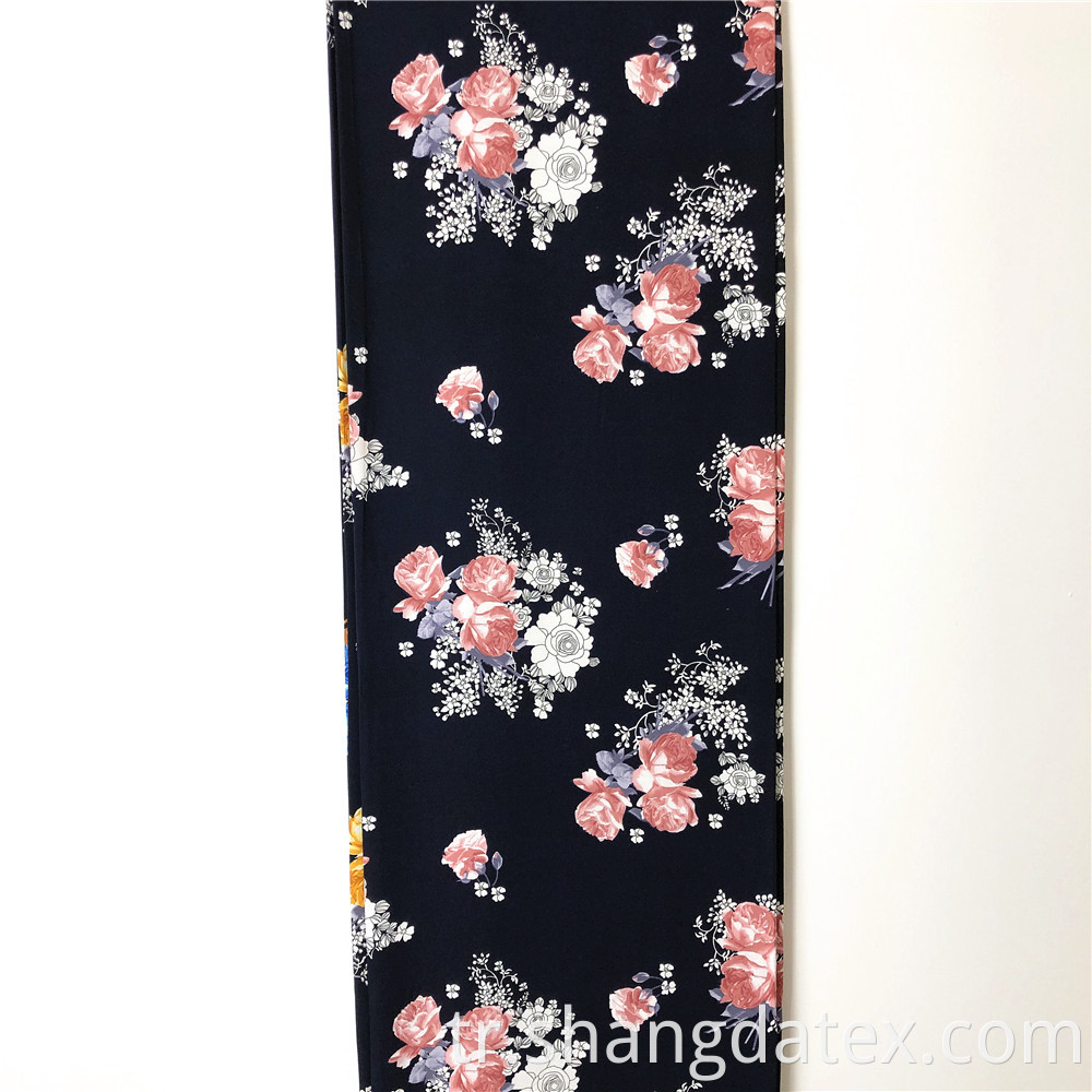 Navy Background Rayon 45s Normal Printed